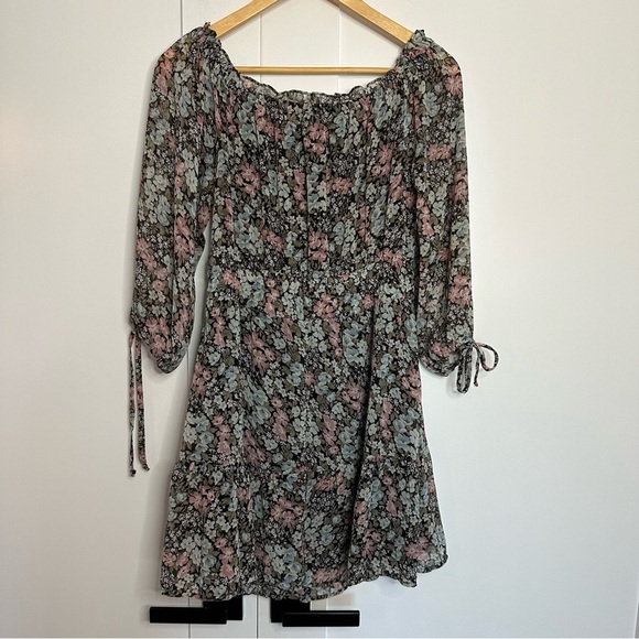 American Eagle Outfitters Floral Mini Dress - Black and Pink - Picture 3 of 8